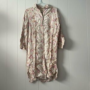 vintage victors secret gold label full button up lace trim night gown size small